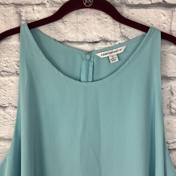 Counterparts Layered Blue Tank Blouse Size XL NWT - Picture 3 of 7